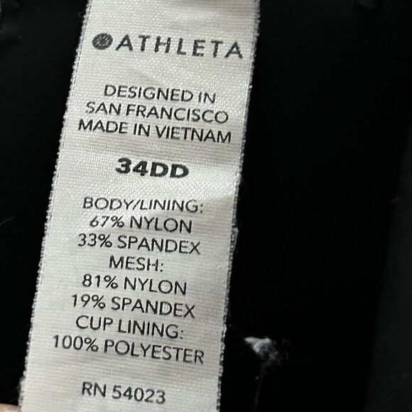 Athleta Phenomena High Impact Sports Bra Size 34DD Black Racerback Sport Support - Picture 7 of 7